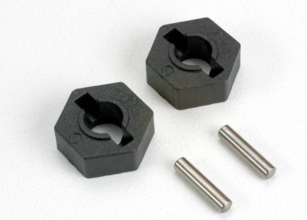 Traxxas Wheel hubs, hex (2)/ axle pins (2.5x12mm) (2) - TRX4954
