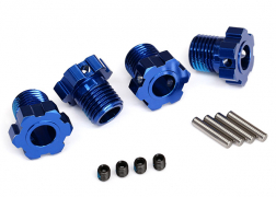Traxxas Wheel hubs splined, 17mm (blue-anodized) (4) 4x5 GS (4) 3x14mm pin (4) - TRX8654