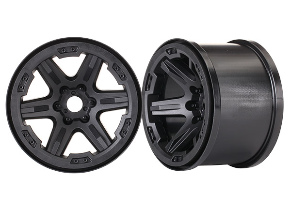 Traxxas Wheels, 3.8 (black) (2) (17mm splined) - TRX8671