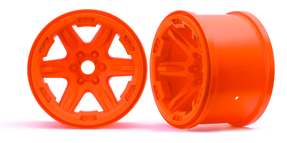 Traxxas Wheels, 3.8 (orange) (2) (17mm splined) - TRX8671A