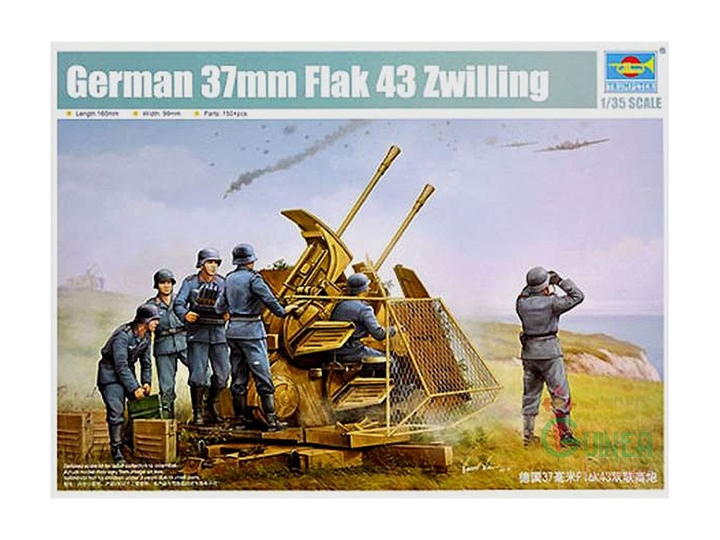 Trumpeter German 37mm flak 43 Zwilling 1:35