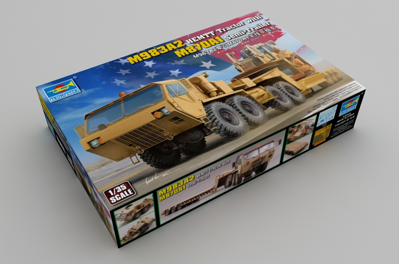 Trumpeter M983A2 HEMTT Tractor with M870A1 Semi- Trailer in 1:35 bouwpakket