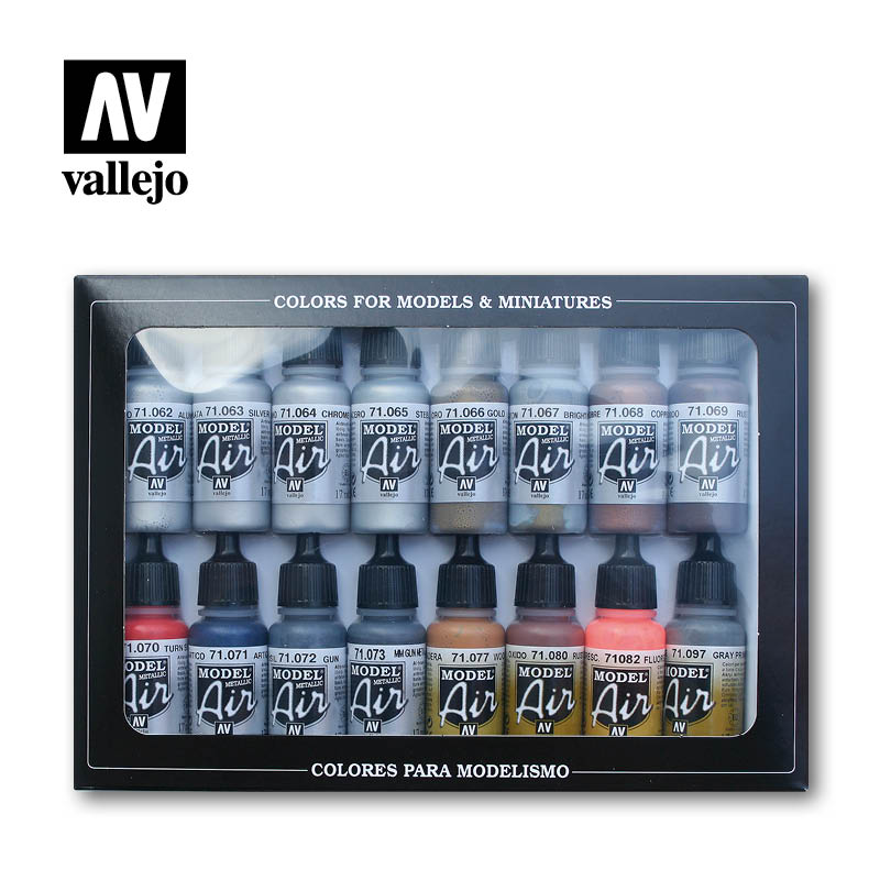 Vallejo Model Air Metallic Effects - 16 kleuren - 17ml - 71181