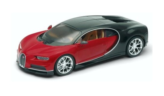 Welly Bugatti Chiron rood-zwart - 1:24