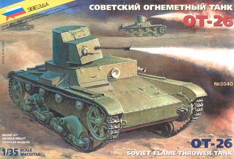 Zvedzda Bouwpakket OT-26 Soviet WW2 Flame-Thrower Tank 1:35
