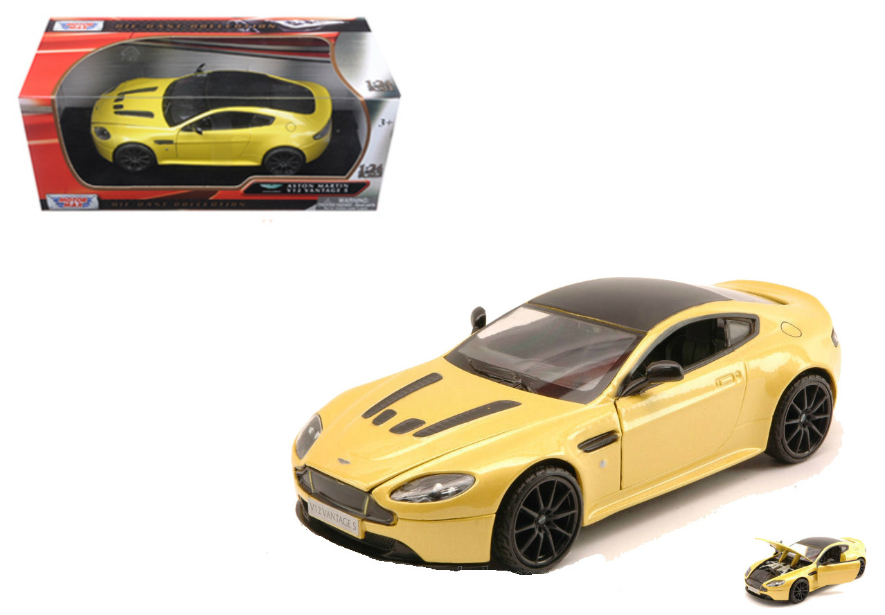 Motor max Aston Martin v12 vantage s geel schaalmodel 1:24