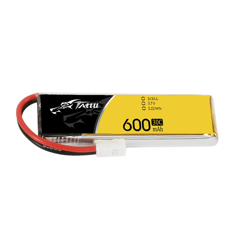 Tattu 600mAh 3.7V 30C-60C 1S1P Lipo batterij met Molex stekker