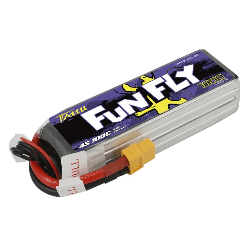 Tattu Funfly Series 1800mAh 14.8V 100C 4S1P Lipo batterij met XT60 stekker