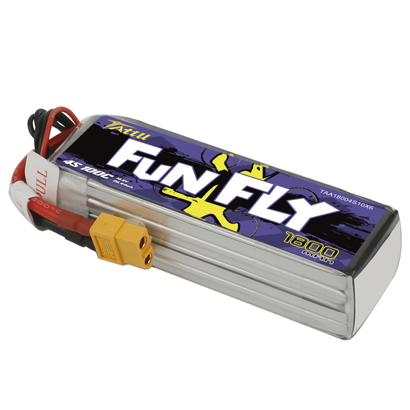 Tattu Funfly Series 1800mAh 14.8V 100C 4S1P Lipo batterij met XT60 stekker