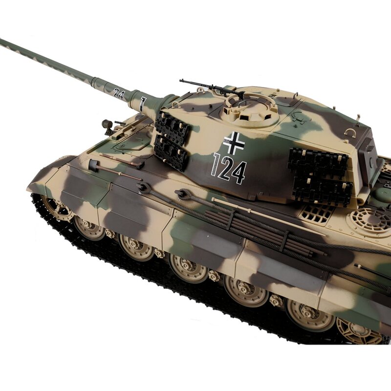 Torro 1/16 RC Kingtiger Henschel Turret Camouflage BB+IR met metalen tracks (nieuwe 2021 versie)