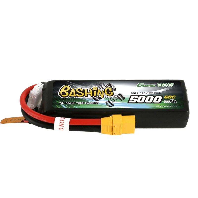 Gens ace Bashing Series 5000mAh 11.1V 3S1P 60C Lipo Batterij - XT90 stekker (nieuwe 2021 versie)