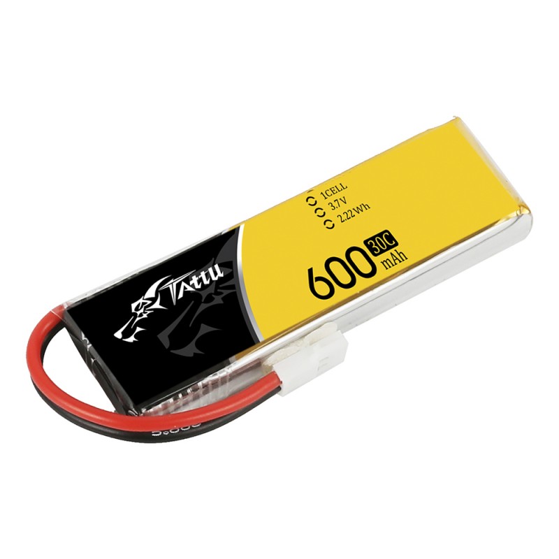 Tattu 600mAh 3.7V 30C-60C 1S1P Lipo batterij met Molex stekker