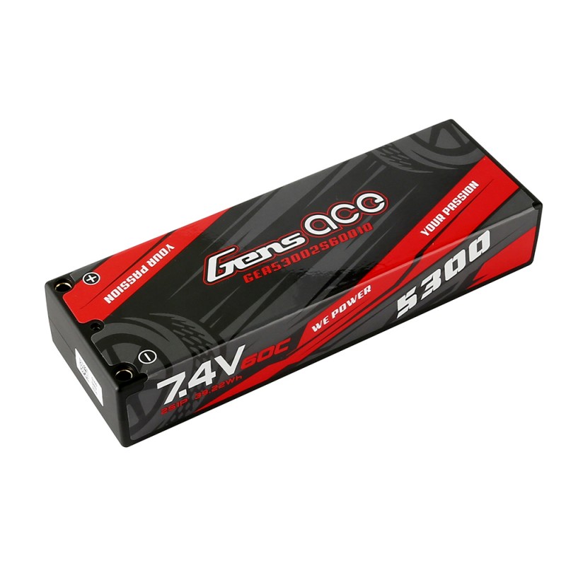 Gens Ace 5300mAh 7.4V 2S1P 60C Hardcase Lipo Batterij met Deans stekker