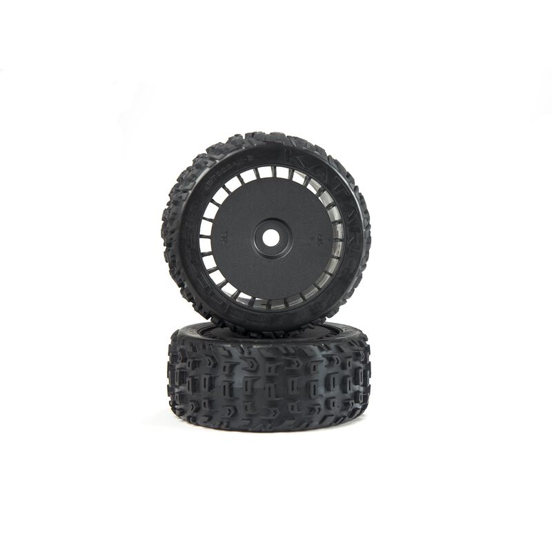 ARRMA  dBoots Katar T Belted 6S Tire Set Glued (Blk) (2) - ARA550097