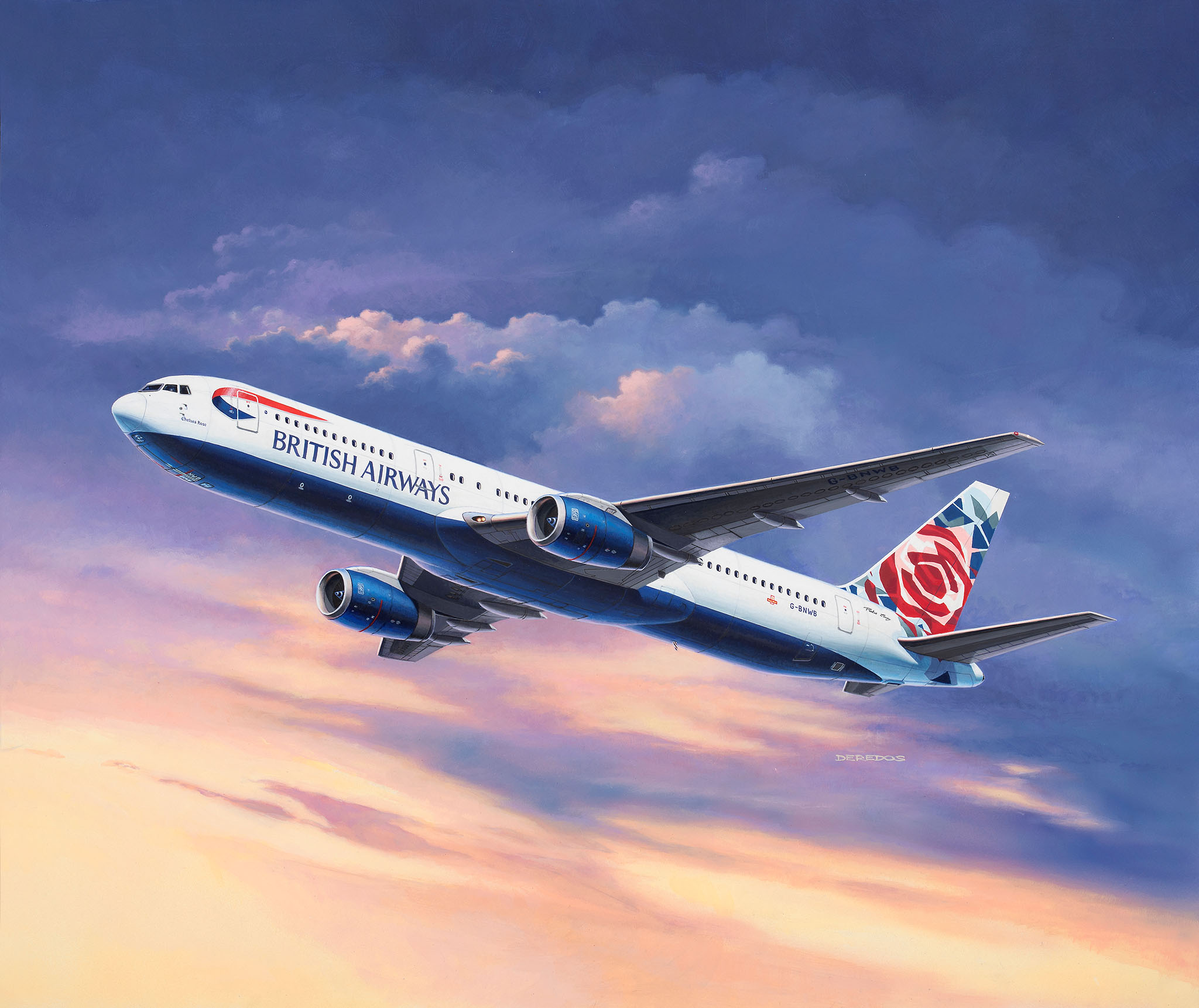 Boeing 767-300ER British Airways Chelsea Rose 1:144 Bouwpakket