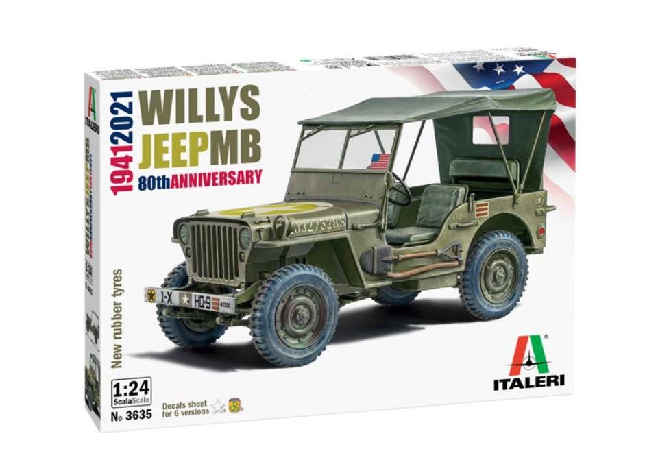 Italeri Willys Jeep MB 80th Anniversary 1941-2021 in 1:24 bouwpakket