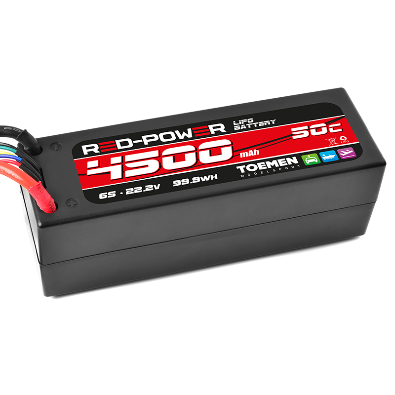 Red Power Racing 50C-100C 4500Mah 6S Harcase lipo batterij met XT90 stekker