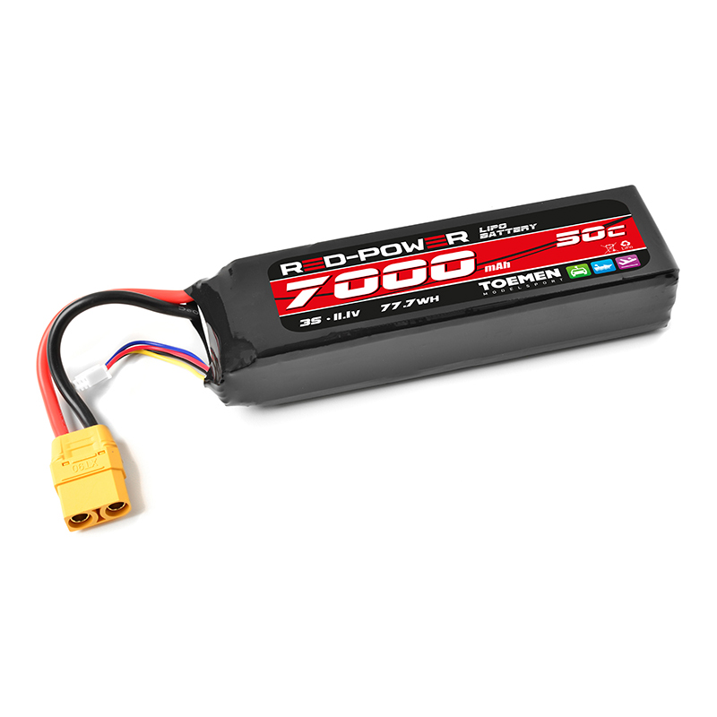 Red Power Racing 50C-100C 7000Mah 3S Semi Soft Case lipo batterij met XT90 stekker en verloop voor Traxxas Modellen