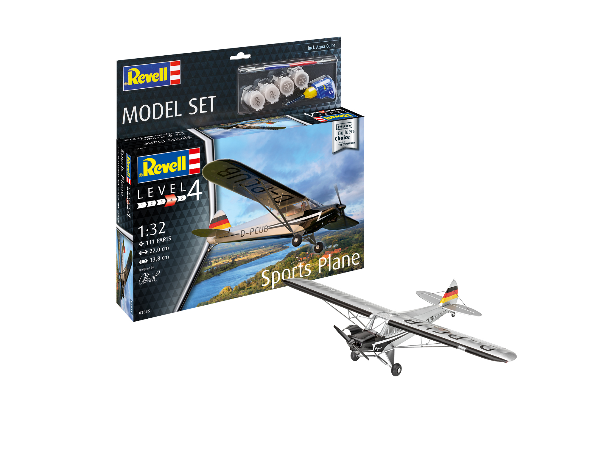 Revell Model Set Sports Plane "Builder's Choice" in 1:32 bouwpakket met lijm en verf