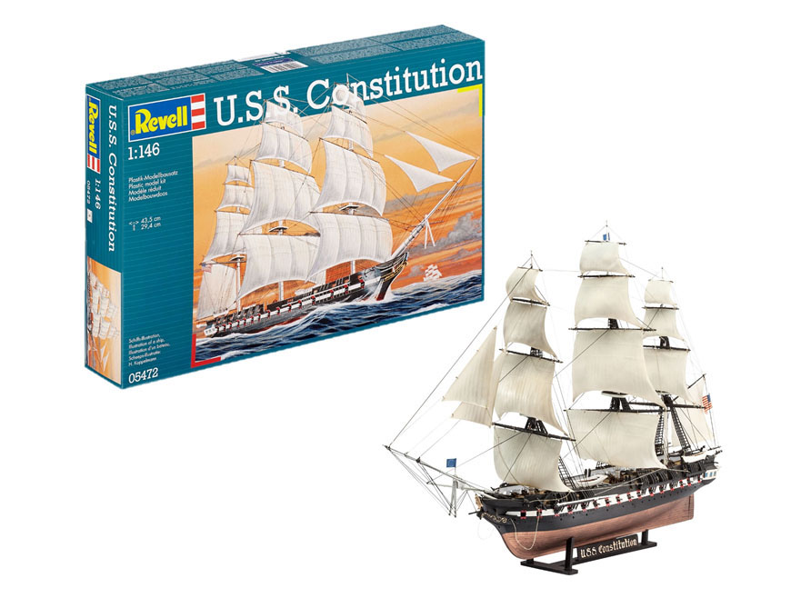 Revell Model Set USS Constitution 1:146 bouwpakket met lijm en verf