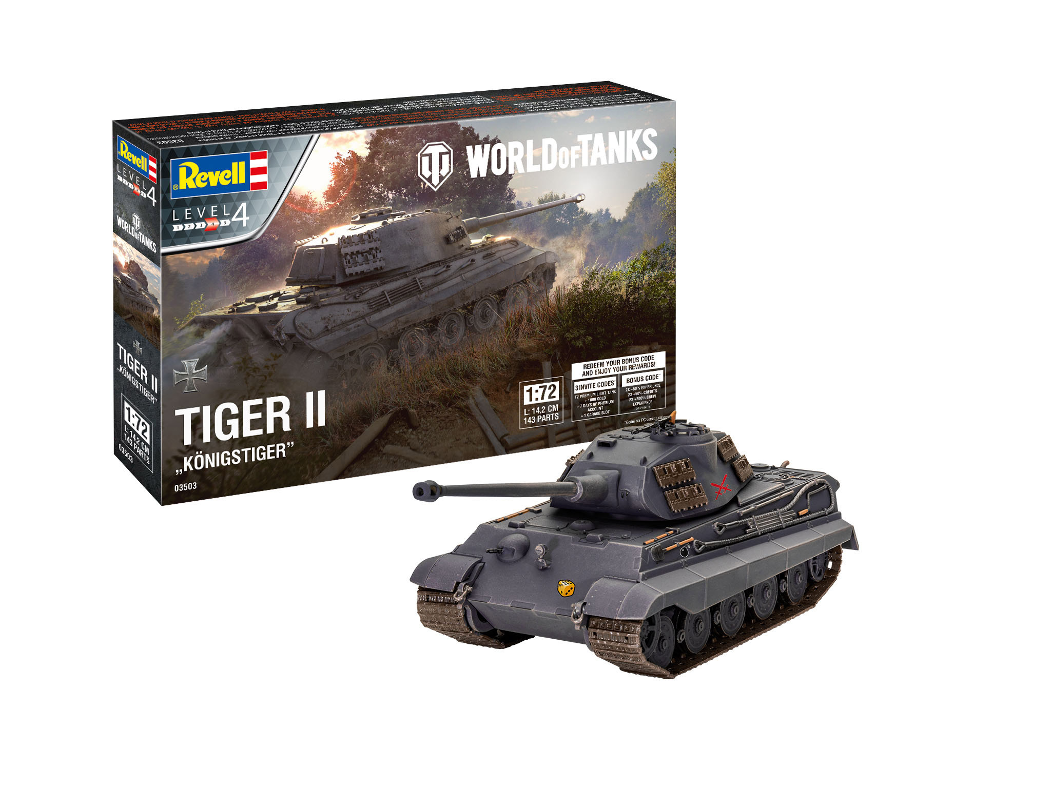 Revell Tiger II Ausf. B "Konigstiger" "World of Tanks" in 1:72 bouwpakket