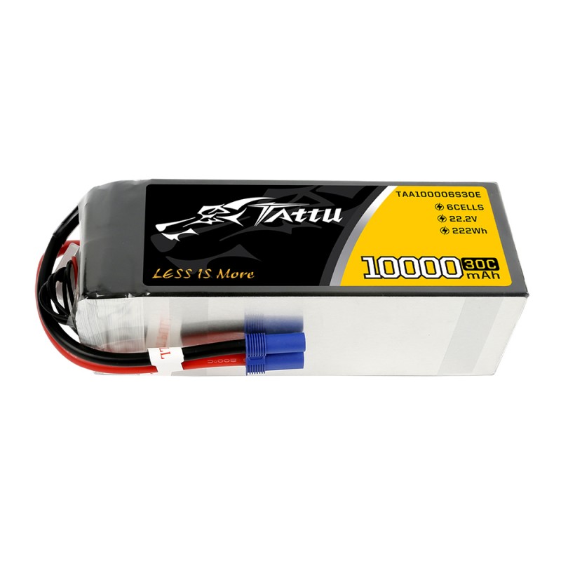 Tattu 10000mAh 22.2V 30C 6S1P Lipo batterij met EC-5 stekker