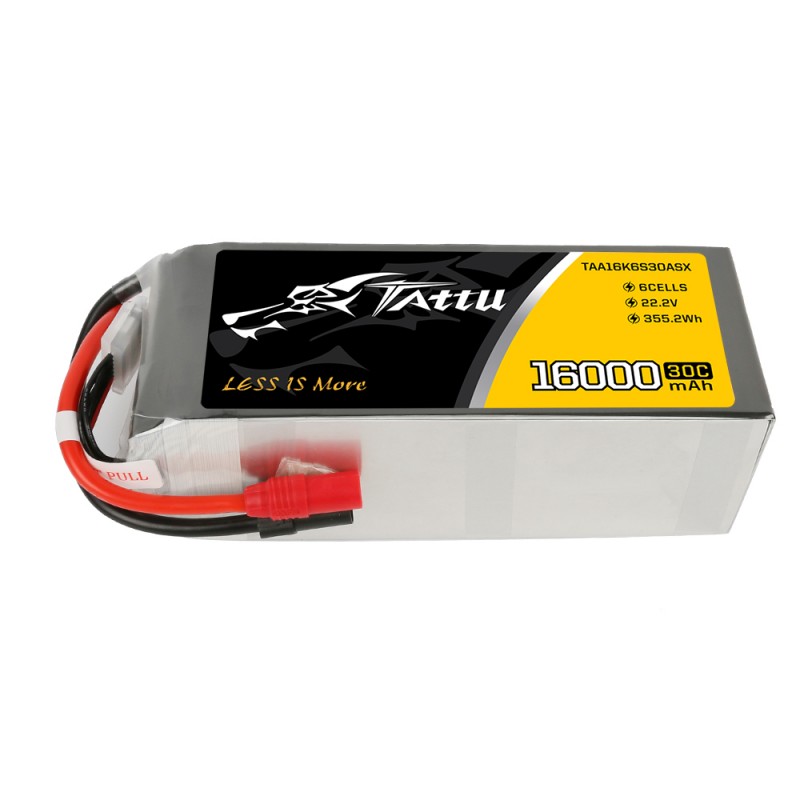 Tattu 16000mAh 22.2V 30C 6S1P Lipo batterij met AS150 XT150 stekker