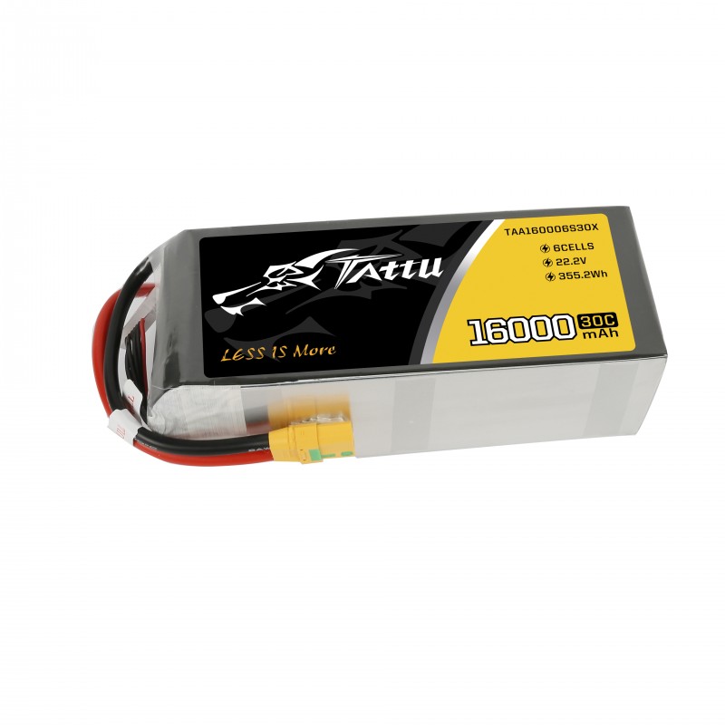 Tattu 16000mAh 22.2V 30C 6S1P Lipo batterij met XT-90 stekker