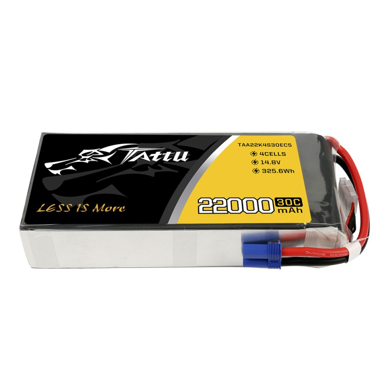 Tattu 22000mAh 14.8V 30C 4S1P Lipo batterij met EC-5 stekker