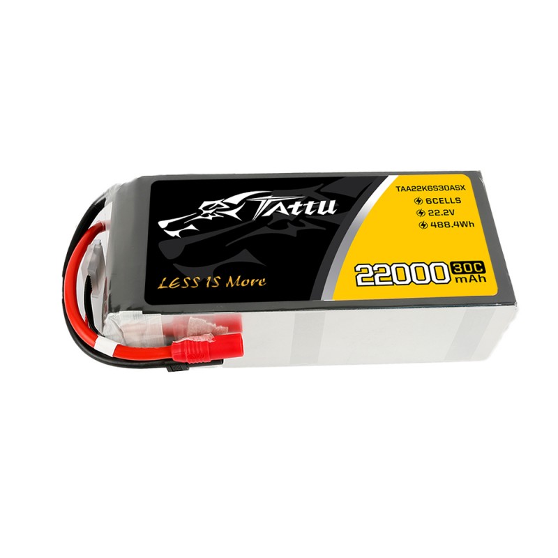 Tattu 22000mAh 22.2V 30C 6S1P Lipo batterij met AS150 XT150 stekker