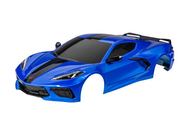 Traxxas Body, Chevrolet Corvette Stingray, complete (blue) (painted, decals applied) (includes side mirrors, spoiler, grilles, vents, & clipless mounting) - TRX9311X
