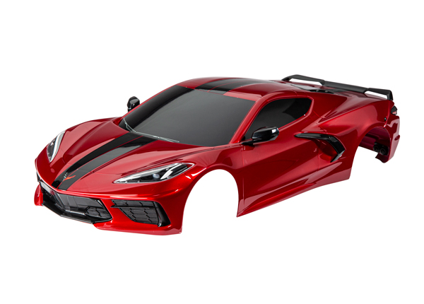 Traxxas Body, Chevrolet Corvette Stingray, complete (red) (painted, decals applied) (includes side mirrors, spoiler, grilles, vents, & clipless mounting) - TRX9311R
