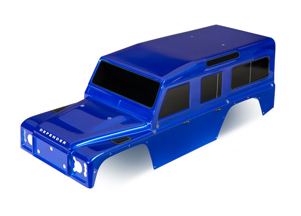 Traxxas Body, Land Rover Defender, blue (painted)/ decals - TRX8011T