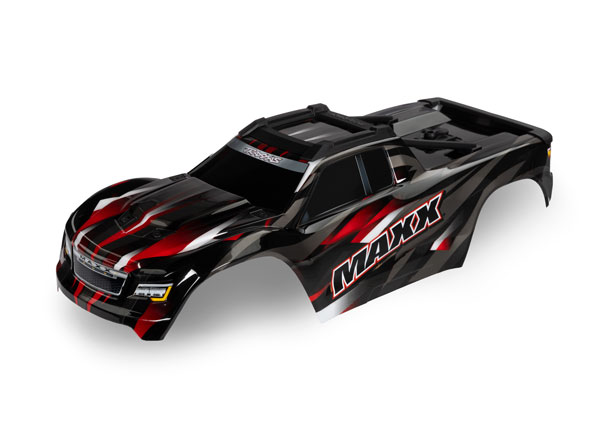 Traxxas Body, Maxx, red (painted, decals applied) (fits Maxx with extended chassis (352mm wheelbase)) - TRX8918R