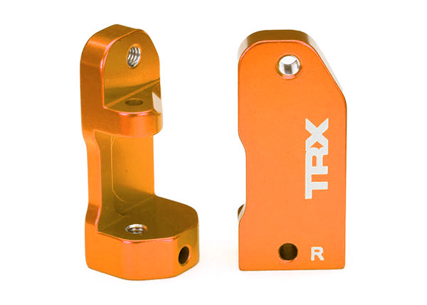 Traxxas Caster blocks, 30-degree, orange-anodized 6061-T6 aluminum (left & right)/ suspension screw pin (2) - TRX3632T