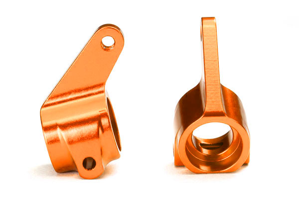 Traxxas Steering blocks, Rustler/Stampede/Bandit (2), 6061-T6 aluminum (orange-anodized)/ 5x11mm ball bearings (4) - TRX3636T