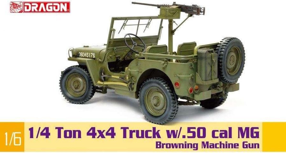 Dragon 1/4-Ton 4x4 Truck w/M2 .50-cal Machine Gun in 1/6 bouwpakket
