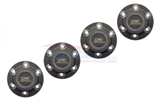 GPM Axial SCX6 Aluminium Silver Inlay Design Wheel Locks 4 pieces