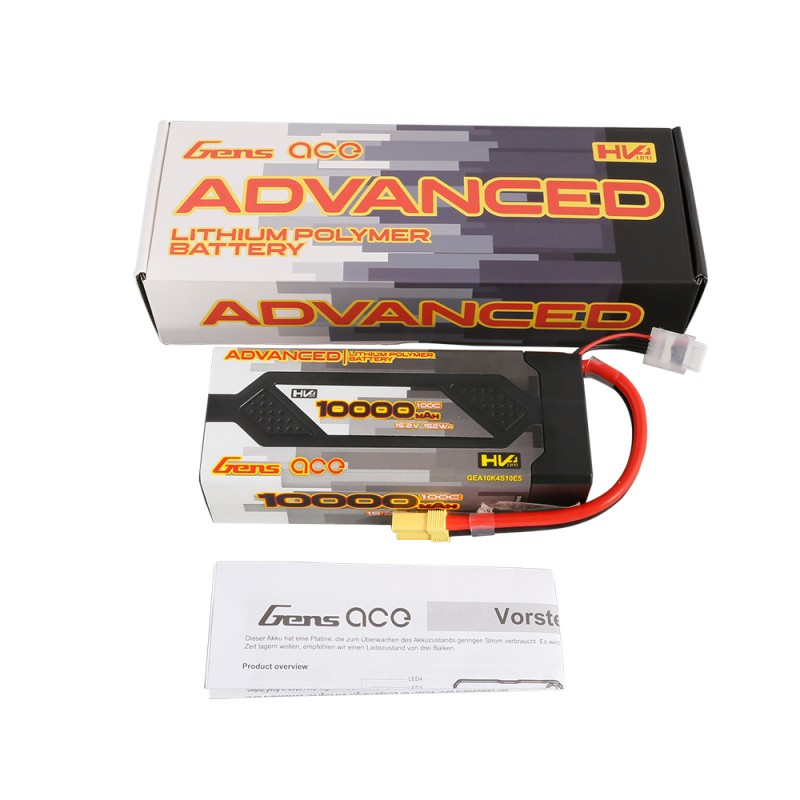 Gens Ace Advanced 10000mAh 15.2V 100C 4S1P HardCase 61 Lipo Batterij met EC-5 stekker