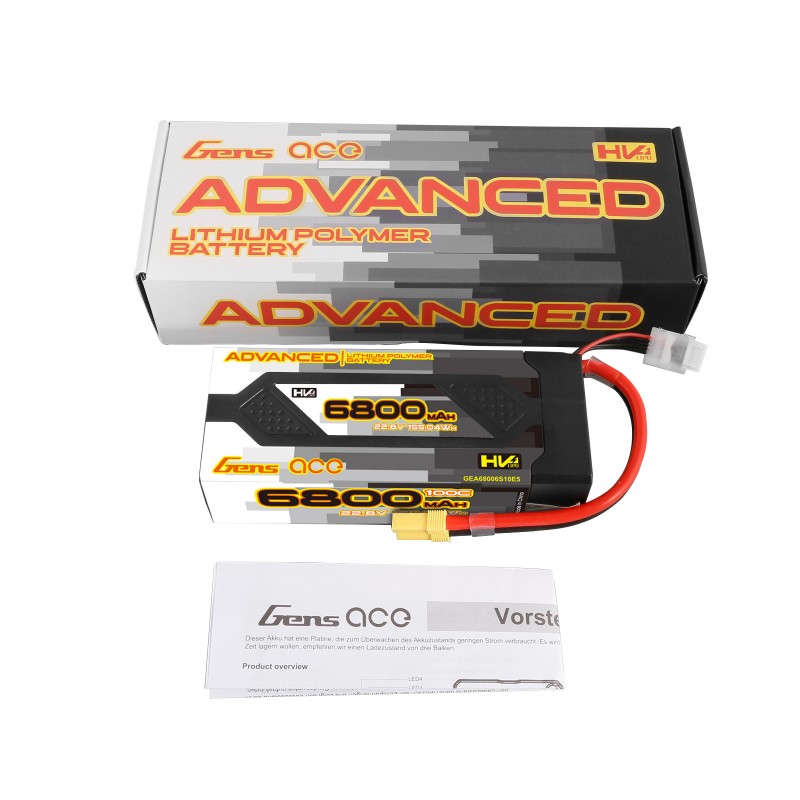 Gens Ace Advanced 6800mAh 22.8V 100C 6S1P HardCase 61 Lipo Batterij met EC-5 stekker