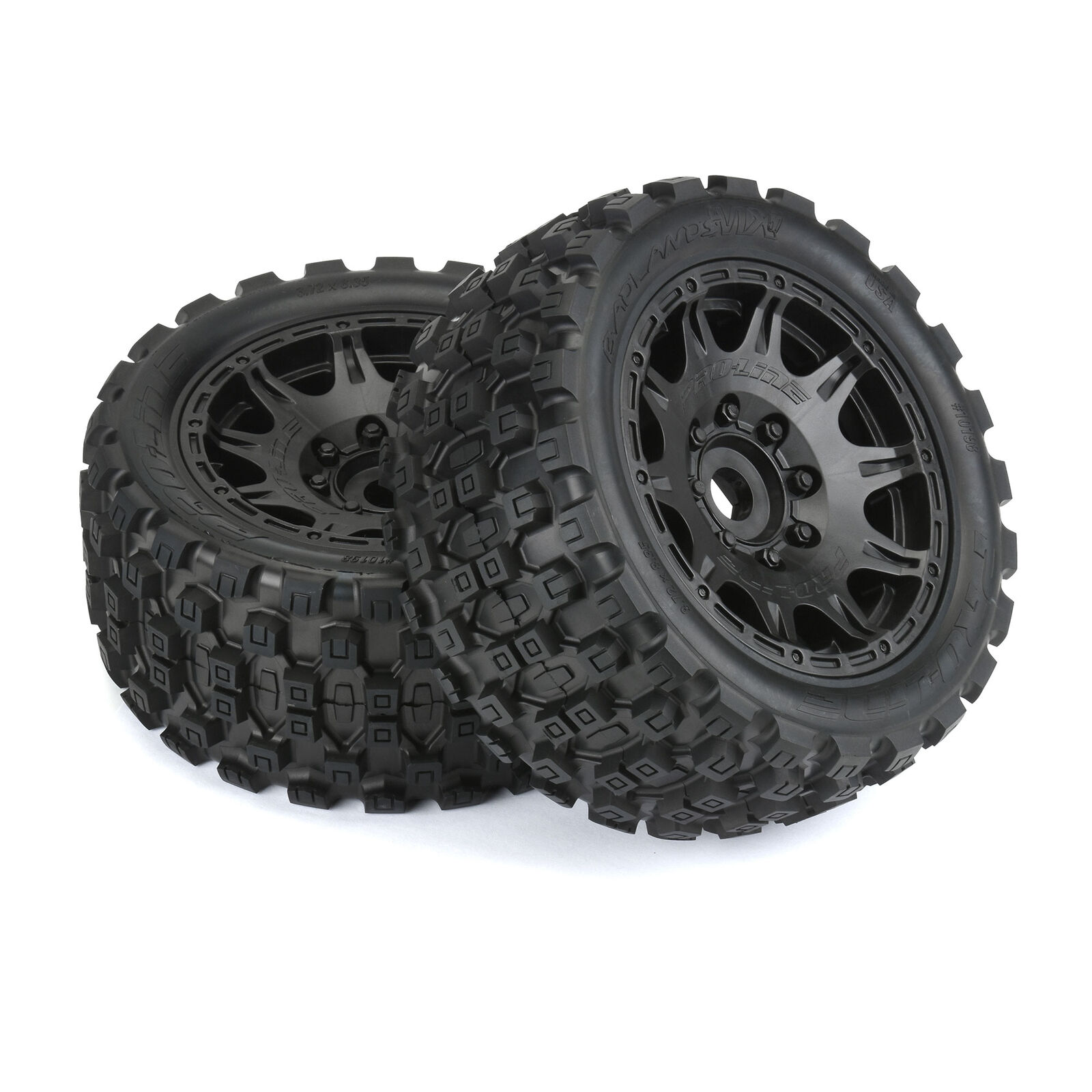 Proline 1/6 Badlands MX57 Front/Rear 5.7" Tires Mounted 24mm Black Raid (2) (2022 versie)