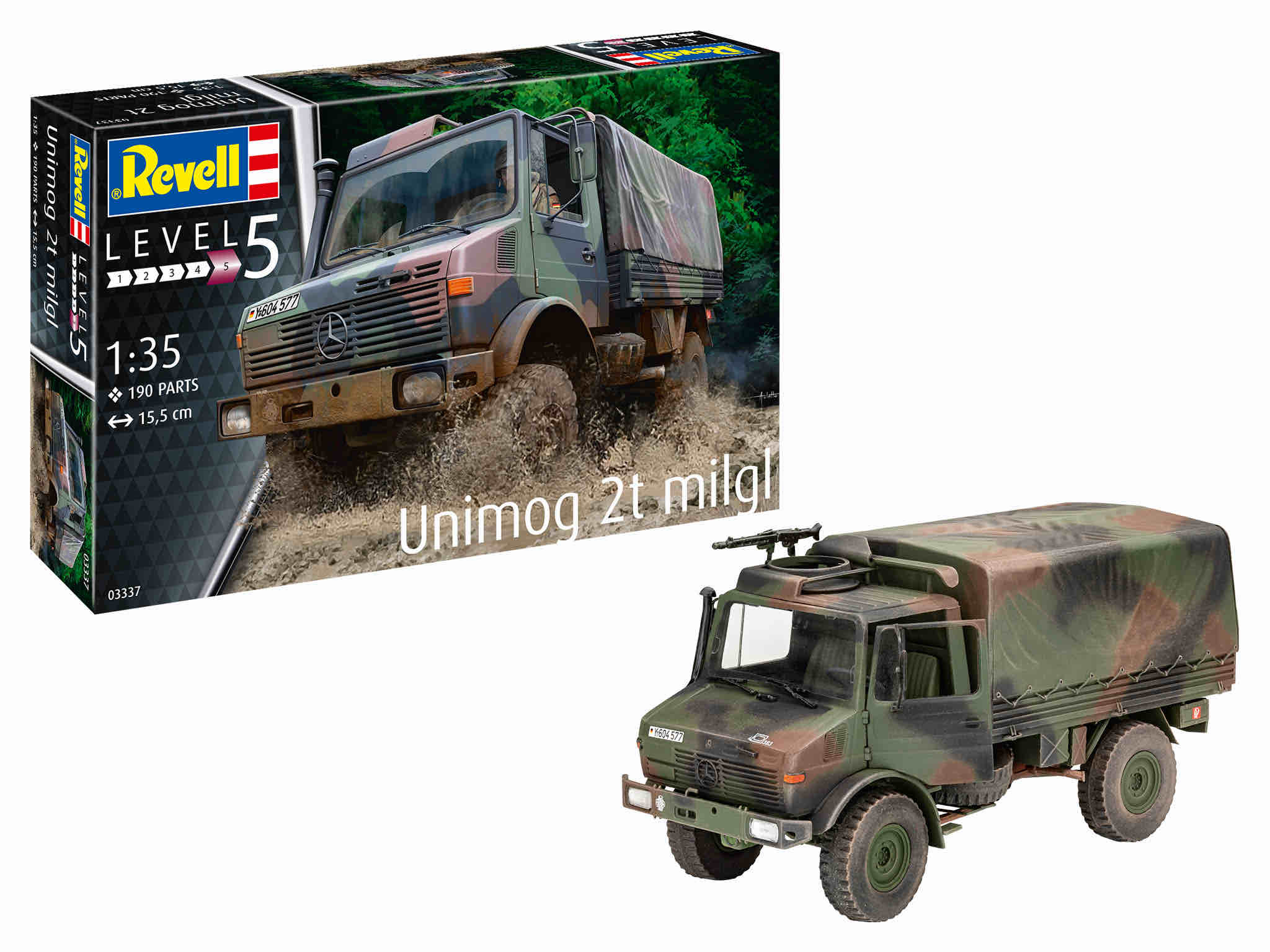 Revell Unimog 2T milgl in 1:35 bouwpakket