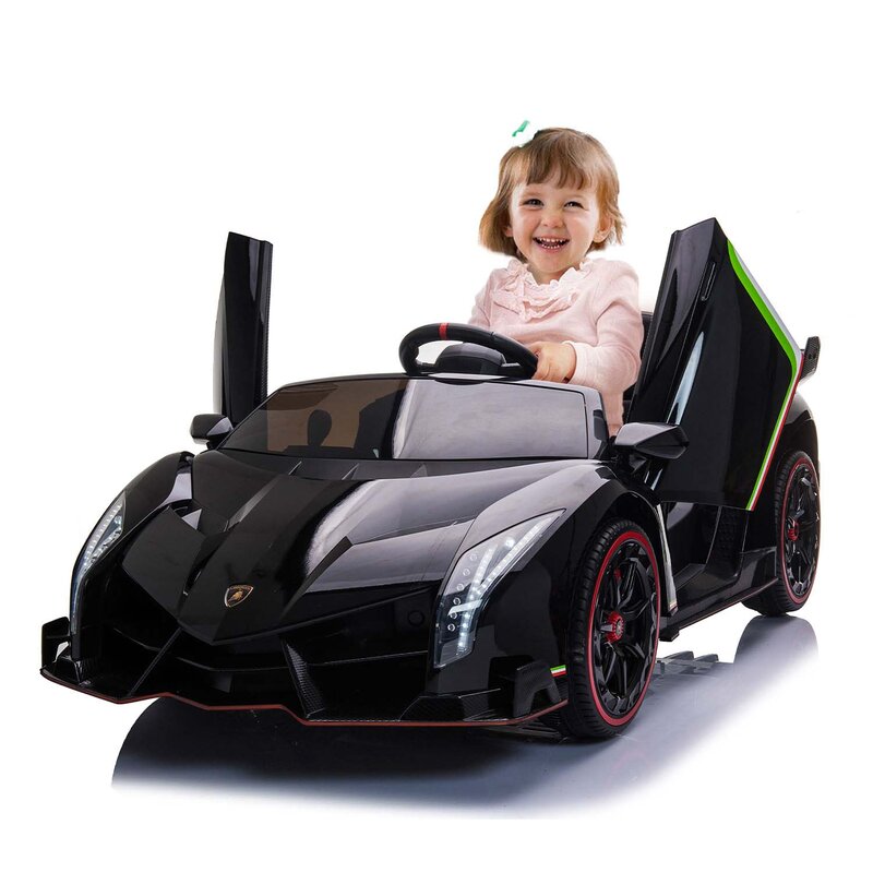 Siva Lamborghini Veneno (voor 2 kinderen) in de kleur zwart 12V 2.4GHz