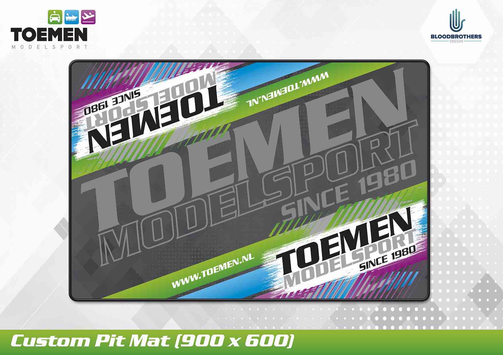 Toemen Modelsport Pit Mat 900x600x3mm (Gelimiteerd tot 500 stuks)