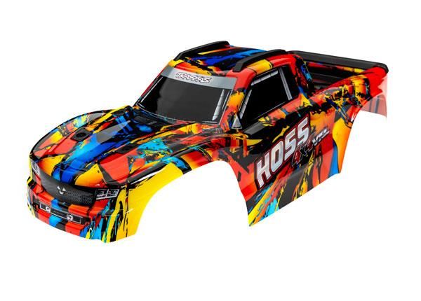 Traxxas Body Hoss 4X4 VXL Solar Flare (painted, decals applied) (assembled with front & rear body mounts and rear body support for clipless mounting) - TRX9011R