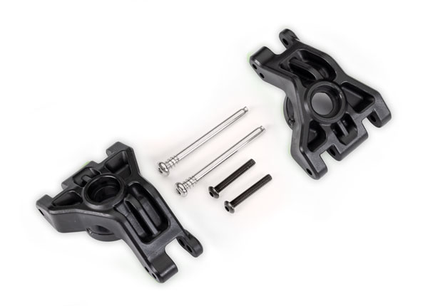 Traxxas Carriers, stub axle, rear, extreme heavy duty, black (left & right)/ 3x41mm hinge pins (2)/ 3x20mm BCS (2) (for use with TRX9080 upgrade kit) - TRX9050