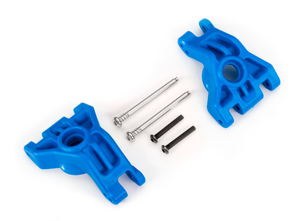Traxxas Carriers, stub axle, rear, extreme heavy duty, blue (left & right)/ 3x41mm hinge pins (2)/ 3x20mm BCS (2) (for use with TRX9080 upgrade kit) - TRX9050X