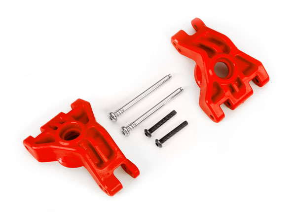 Traxxas Carriers, stub axle, rear, extreme heavy duty, red (left & right)/ 3x41mm hinge pins (2)/ 3x20mm BCS (2) (for use with TRX9080 upgrade kit) - TRX9050R