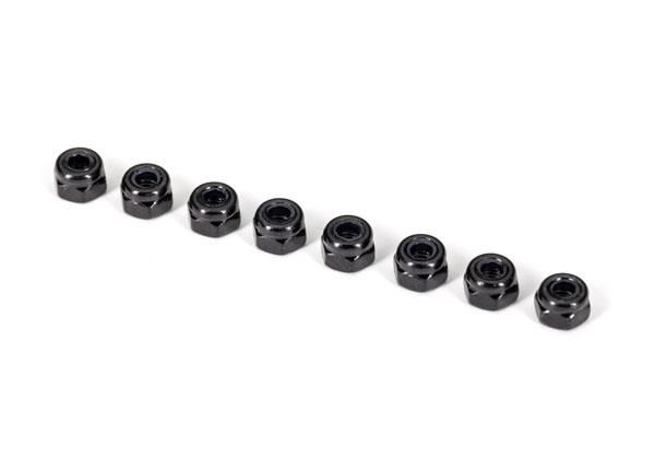Traxxas Nuts, 3mm nylon locking, black (8) - TRX2745X