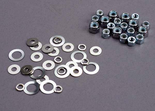 Traxxas Nut set lock nuts (3mm (11) and 4mm(7)) & washer set - TRX1252